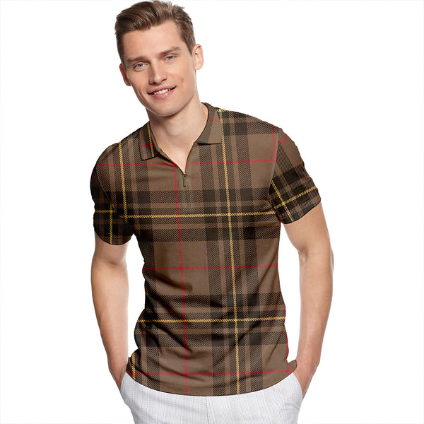 Forbes 1842 Weathered Tartan Classic Lapel Zip Short Sleeve Polo