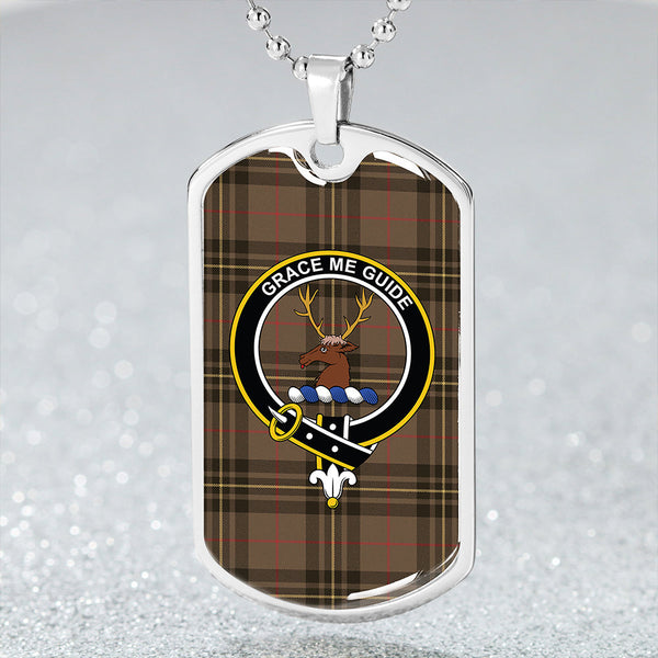 Forbes 1842 Weathered Clan Badge Classic Tartan Dog Tag Necklace