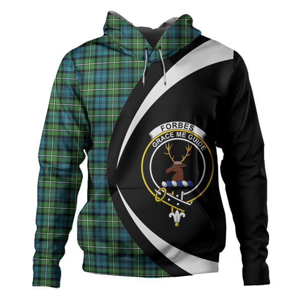 Forbes Ancient Clan Badge Tartan Hoodie Circle Style