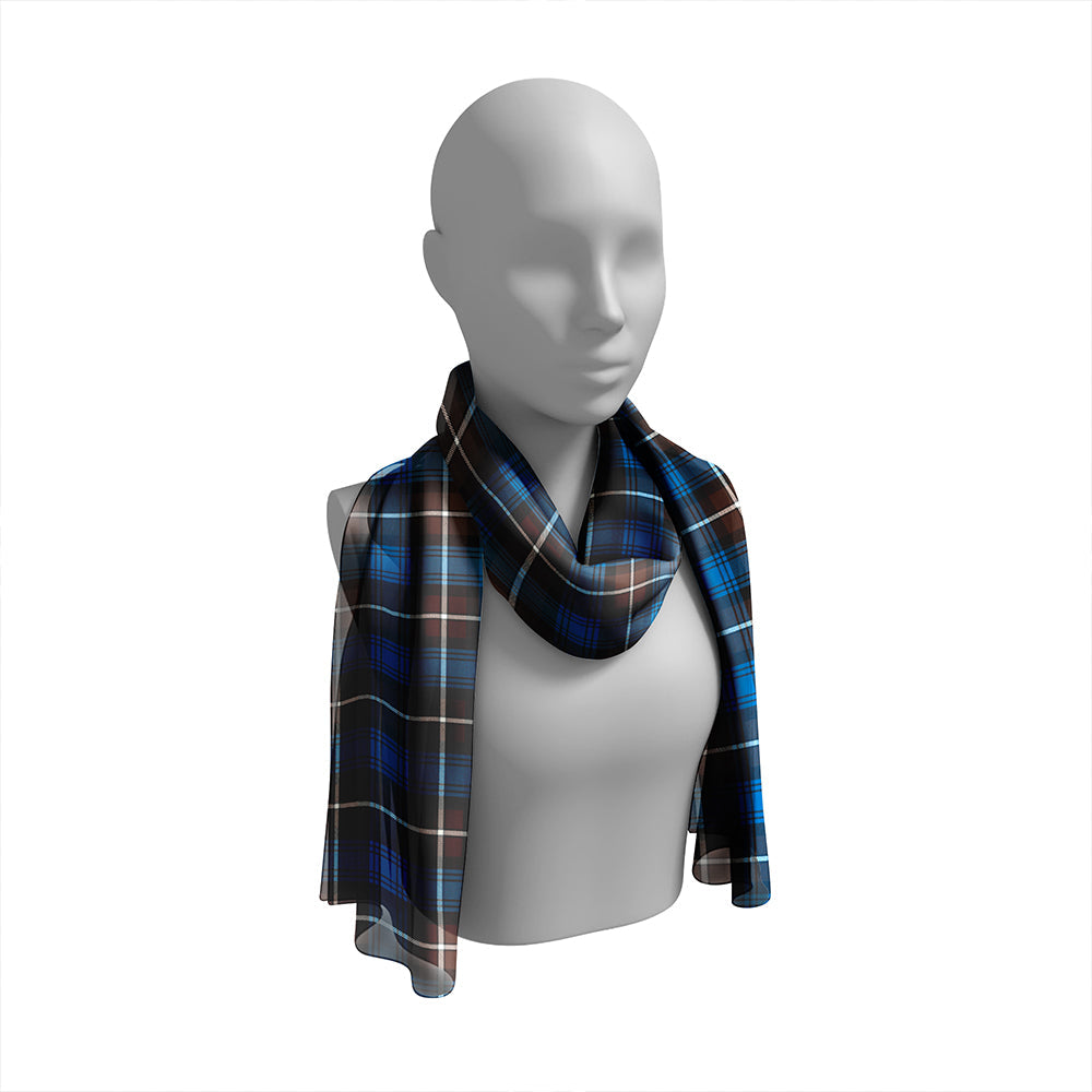 Forbes Brown Modern Tartan Classic Silk Habotai Long Scarf