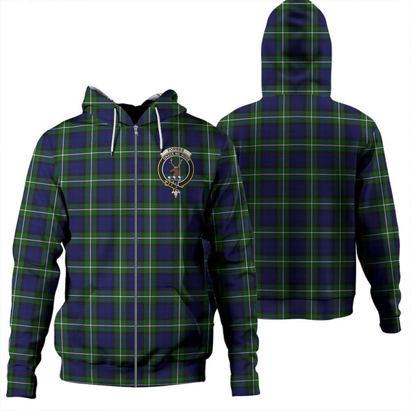 Forbes Modern Tartan Classic Crest Zipper Hoodie