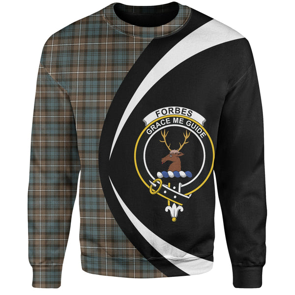 Forbes Weathered Clan Badge Tartan Sweatshirt Circle Style Personalized