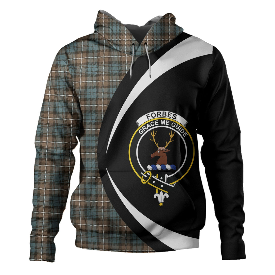 Forbes Weathered Clan Badge Tartan Hoodie Circle Style