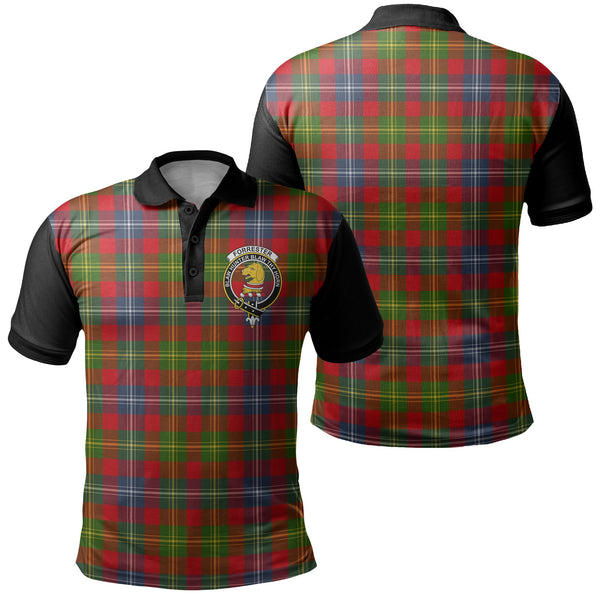 Forrester Tartan Crest Polo Shirt Black Neck 1 Style