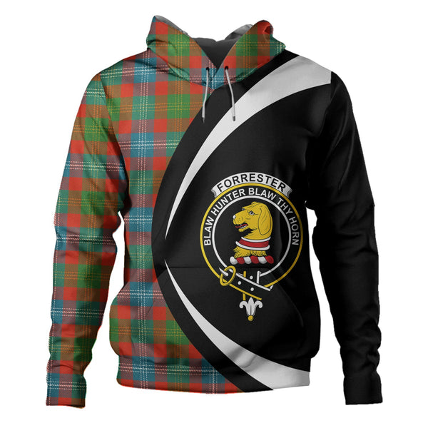 Forrester Ancient Clan Badge Tartan Hoodie Circle Style