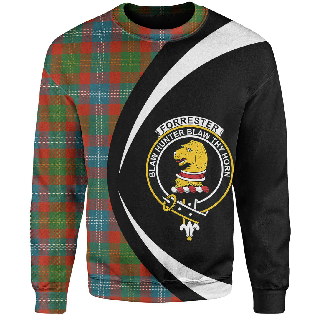 Forrester Ancient Clan Badge Tartan Sweatshirt Circle Style Personalized