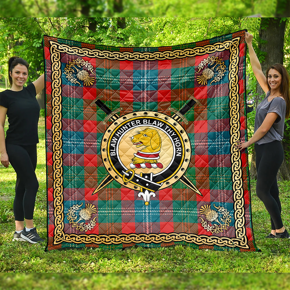 Forrester Ancient Clan Badge Tartan Premium Quilt Celtic Shield