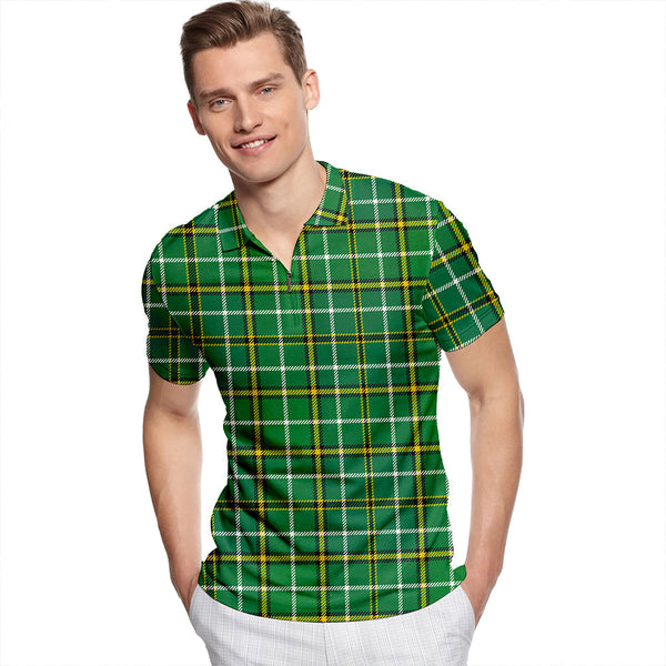 Forrester Hunting Ancient Tartan Classic Lapel Zip Short Sleeve Polo