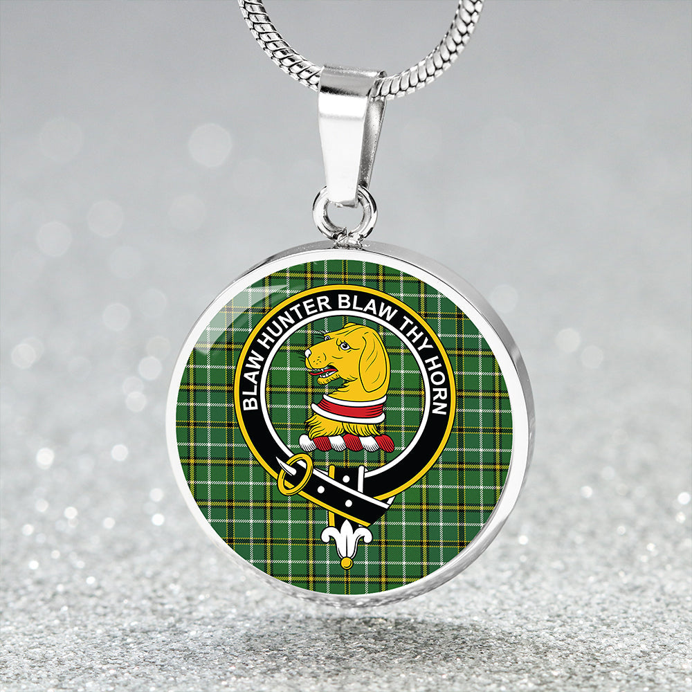 Forrester Hunting Ancient Clan Badge Tartan Classic Circle Necklace