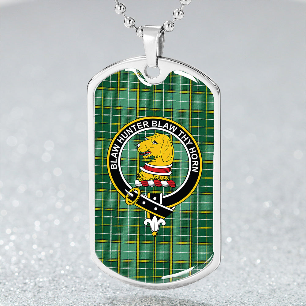 Forrester Hunting Modern Clan Badge Classic Tartan Dog Tag Necklace