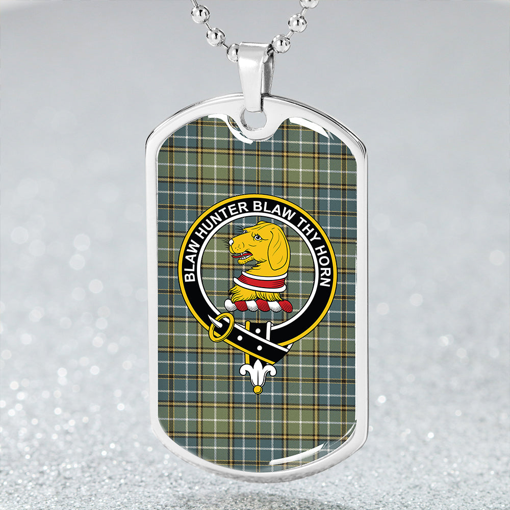 Forrester Hunting Weathered Clan Badge Classic Tartan Dog Tag Necklace