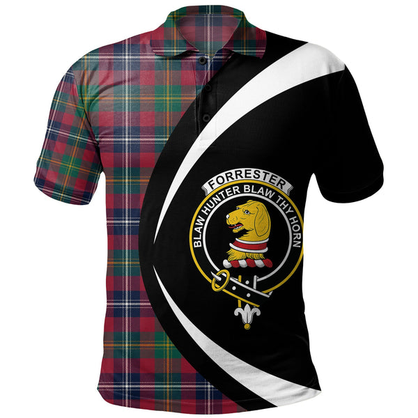 Forrester Modern Clan Badge Tartan Polo Shirt Circle Style Personalized