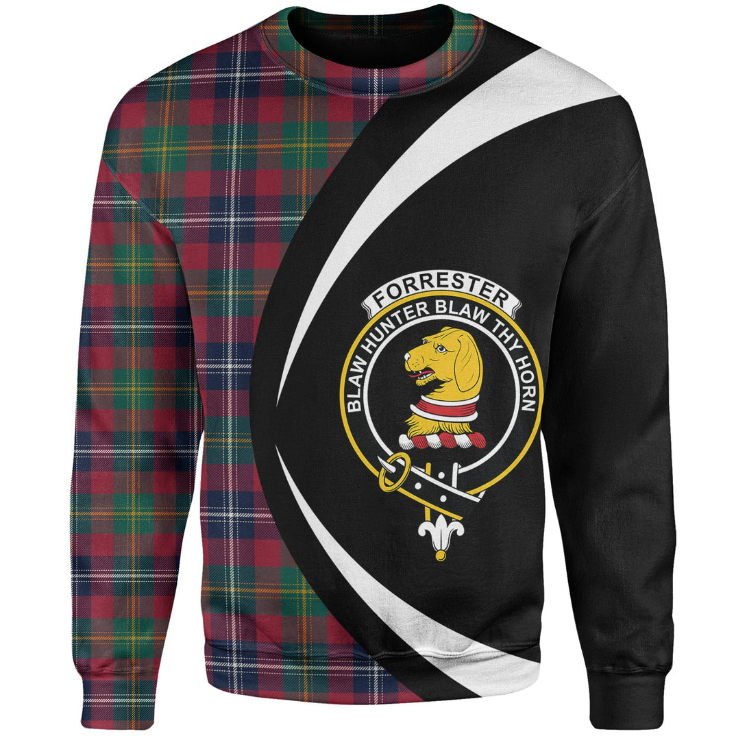 Forrester Modern Clan Badge Tartan Sweatshirt Circle Style Personalized