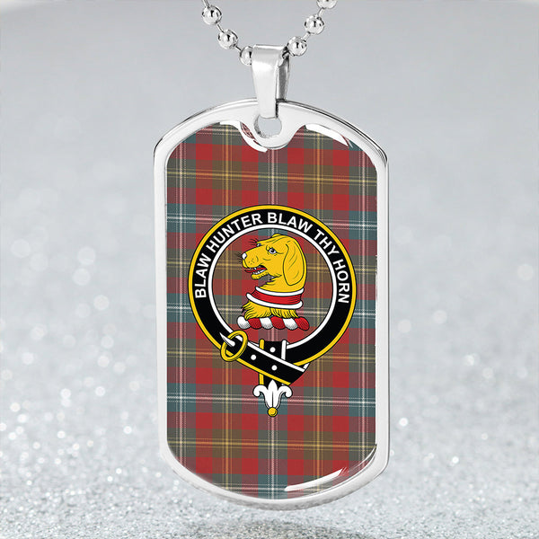 Forrester Weathered Clan Badge Classic Tartan Dog Tag Necklace