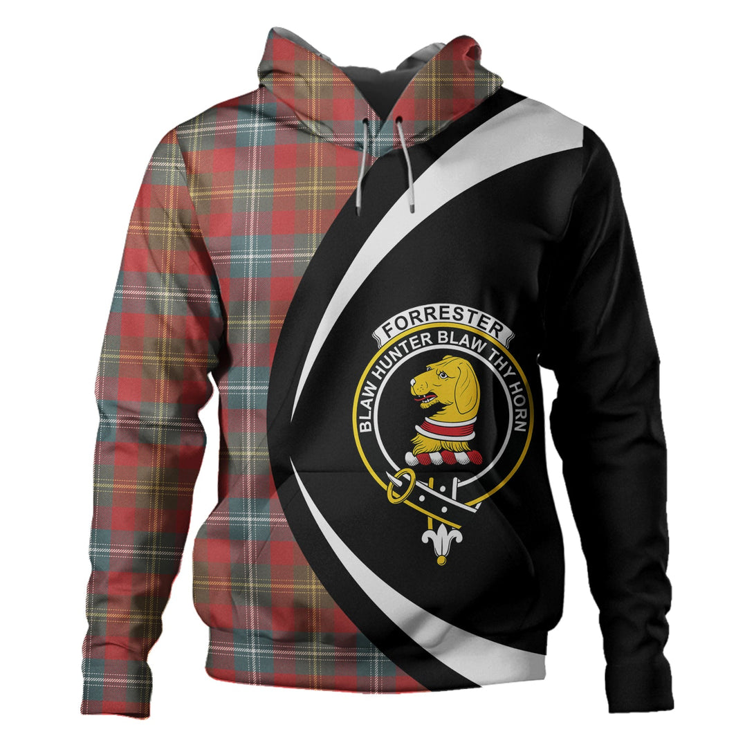 Forrester Weathered Clan Badge Tartan Hoodie Circle Style