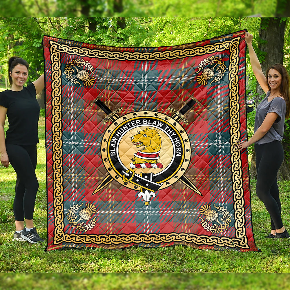 Forrester Weathered Clan Badge Tartan Premium Quilt Celtic Shield