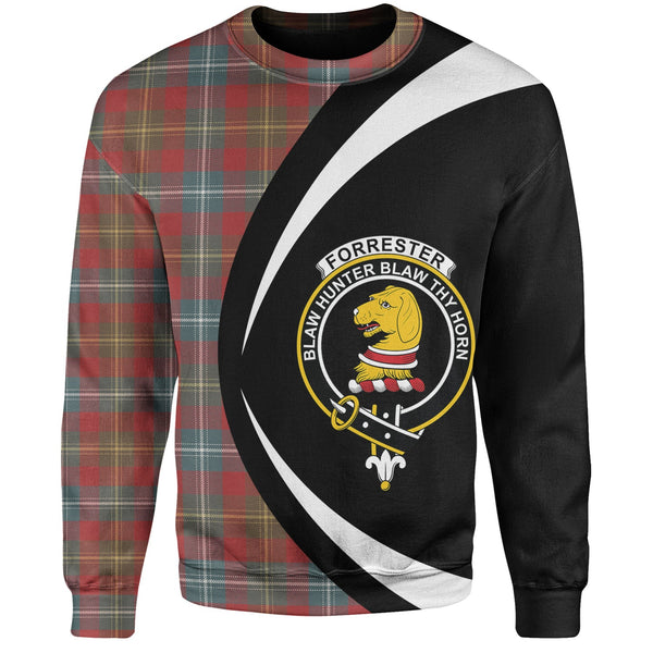 Forrester Weathered Clan Badge Tartan Sweatshirt Circle Style Personalized