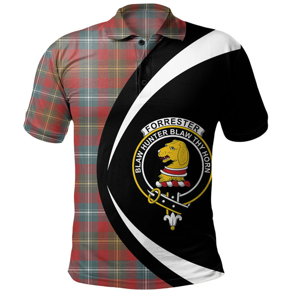 Forrester Weathered Clan Badge Tartan Polo Shirt Circle Style Personalized