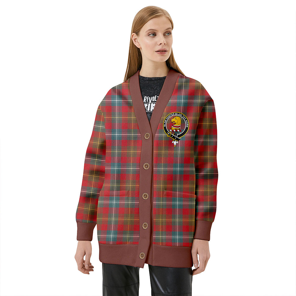 Forrester Weathered Clan Badge Tartan V-neck Cardigan