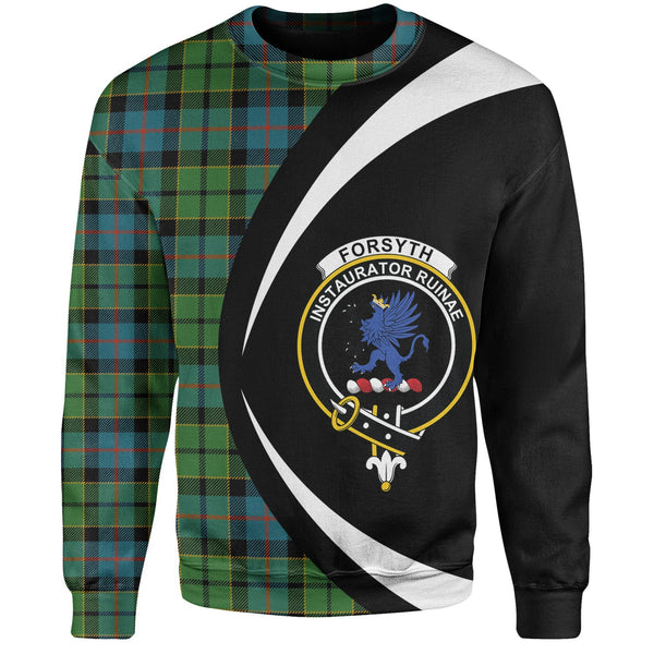 Forsyth Ancient Clan Badge Tartan Sweatshirt Circle Style Personalized