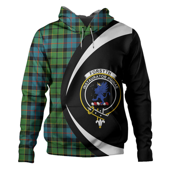 Forsyth Ancient Clan Badge Tartan Hoodie Circle Style