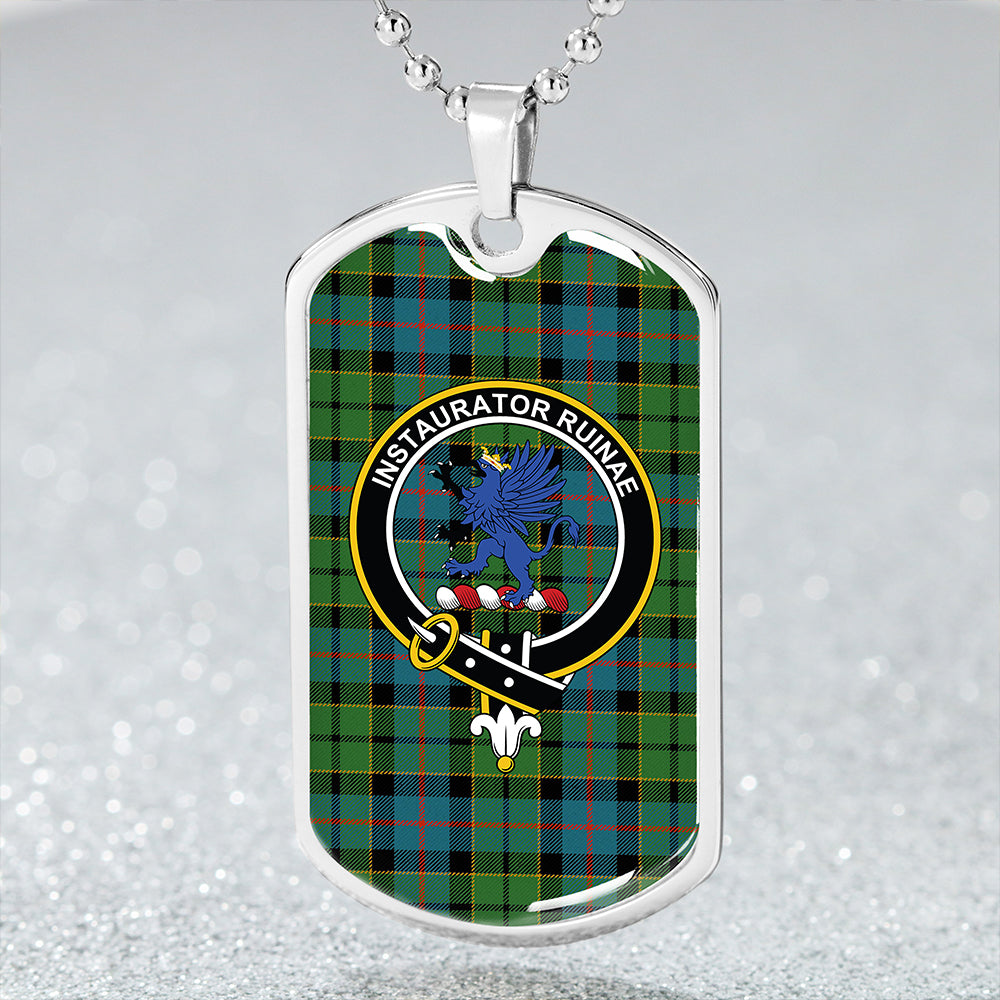 Forsyth Ancient Clan Badge Classic Tartan Dog Tag Necklace