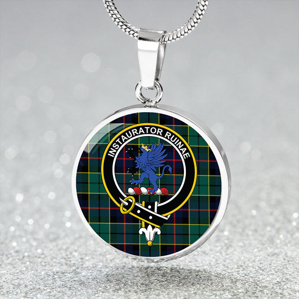 Forsyth Modern Clan Badge Tartan Classic Circle Necklace