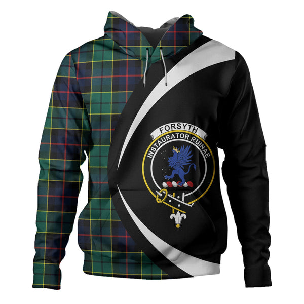 Forsyth Modern Clan Badge Tartan Hoodie Circle Style