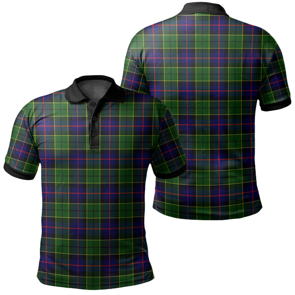 Forsyth Modern Tartan Classic Polo Shirt Black Neck 2 Style