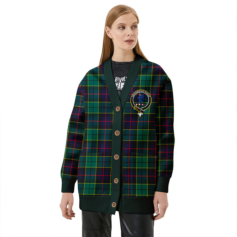 Forsyth Modern Clan Badge Tartan V-neck Cardigan