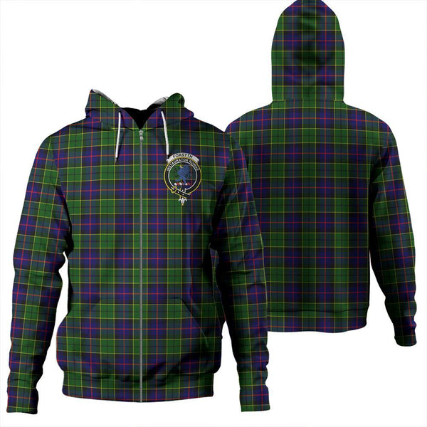 Forsyth Modern Tartan Classic Crest Zipper Hoodie