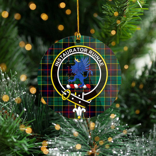 Forsyth Modern Clan Badge Tartan Plastic Christmas Ornaments