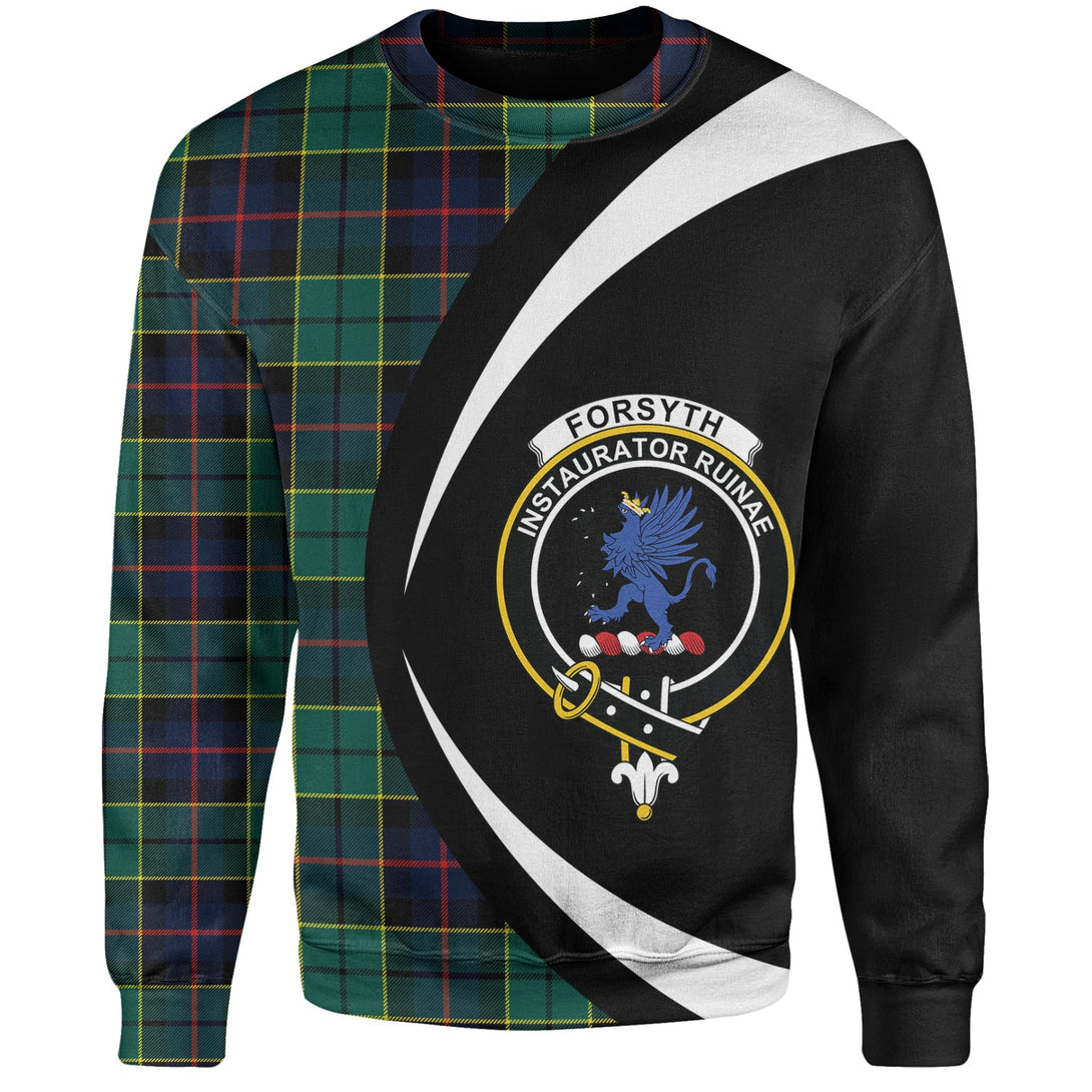 Forsyth Modern Clan Badge Tartan Sweatshirt Circle Style Personalized