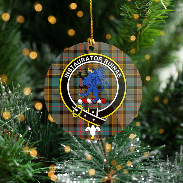 Forsyth Weathered Clan Badge Tartan Plastic Christmas Ornaments