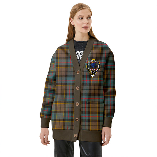 Forsyth Weathered Clan Badge Tartan V-neck Cardigan