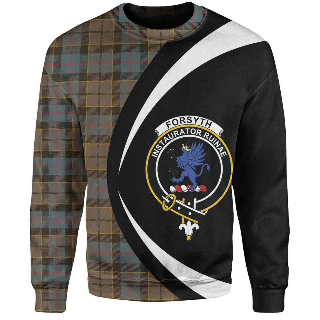 Forsyth Weathered Clan Badge Tartan Sweatshirt Circle Style Personalized