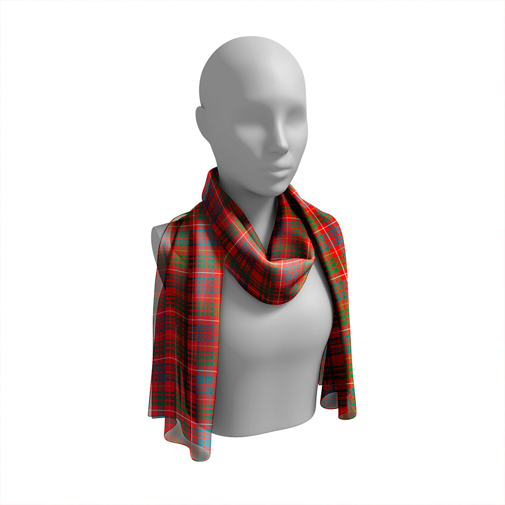 Fox Red Ancient Tartan Classic Silk Habotai Long Scarf