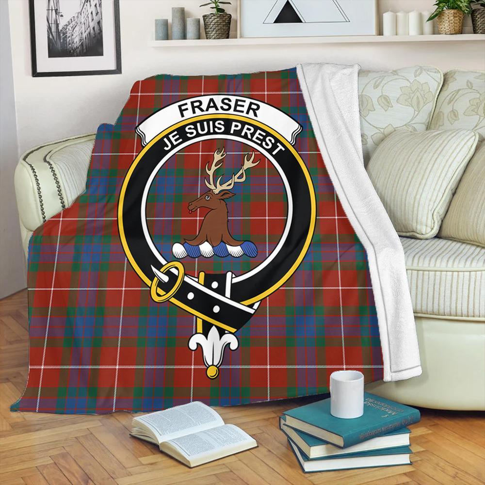 Fraser Ancient Tartan Crest Premium Blanket