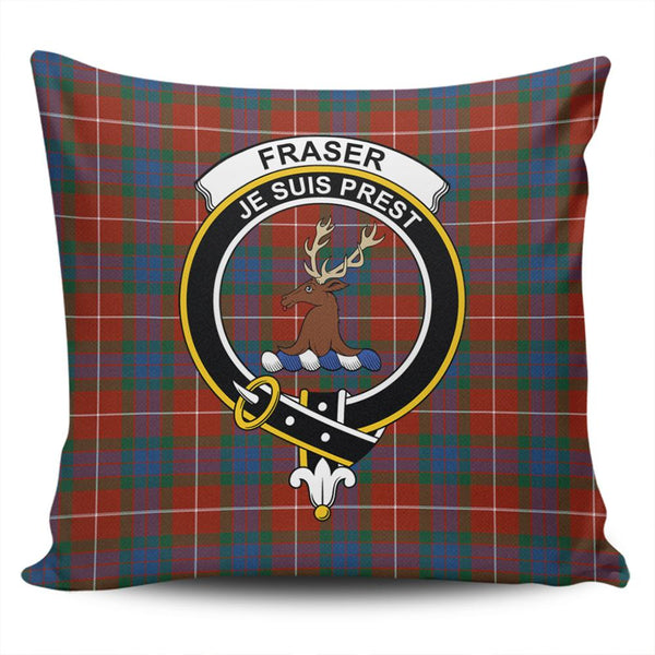 Fraser Ancient Tartan Classic Crest Pillow Cover