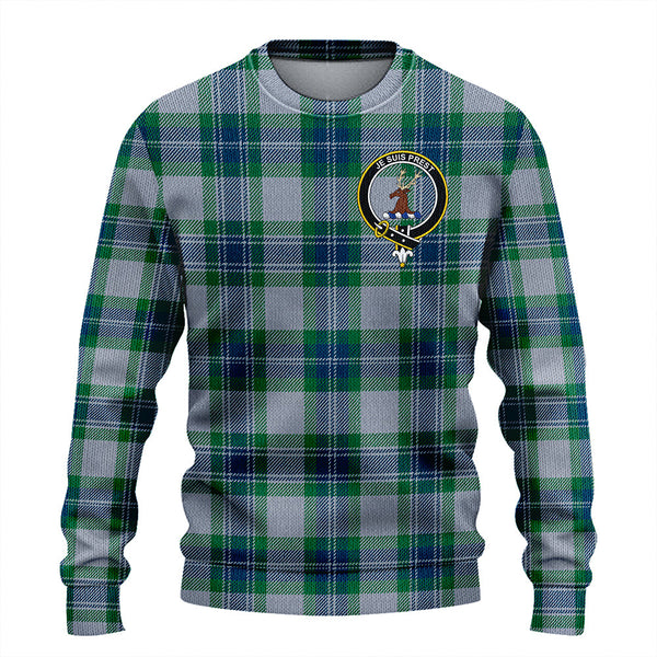 Fraser Arisaid Green Clan Badge Tartan Knitted Sweater