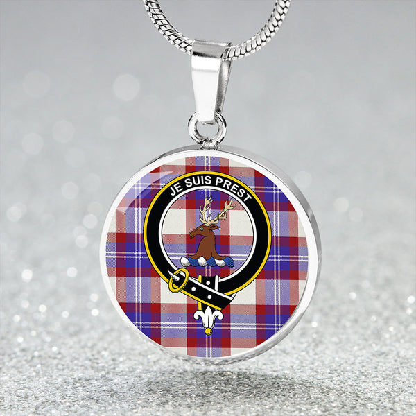 Fraser Arisaid Red Clan Badge Tartan Classic Circle Necklace