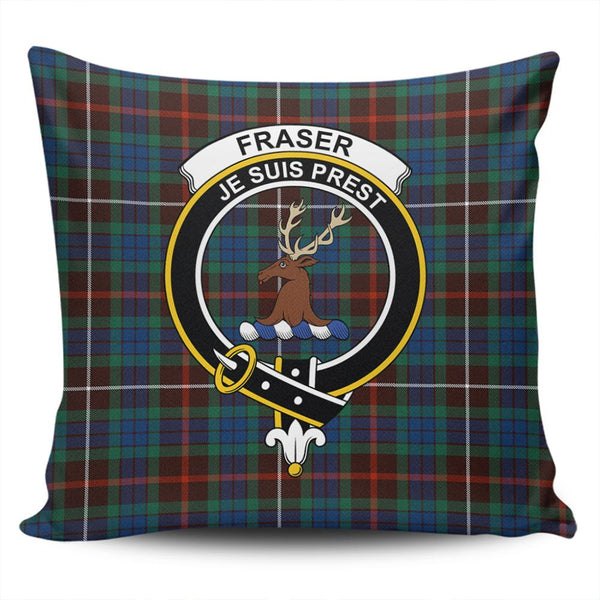 Fraser Hunting Ancient Tartan Classic Crest Pillow Cover