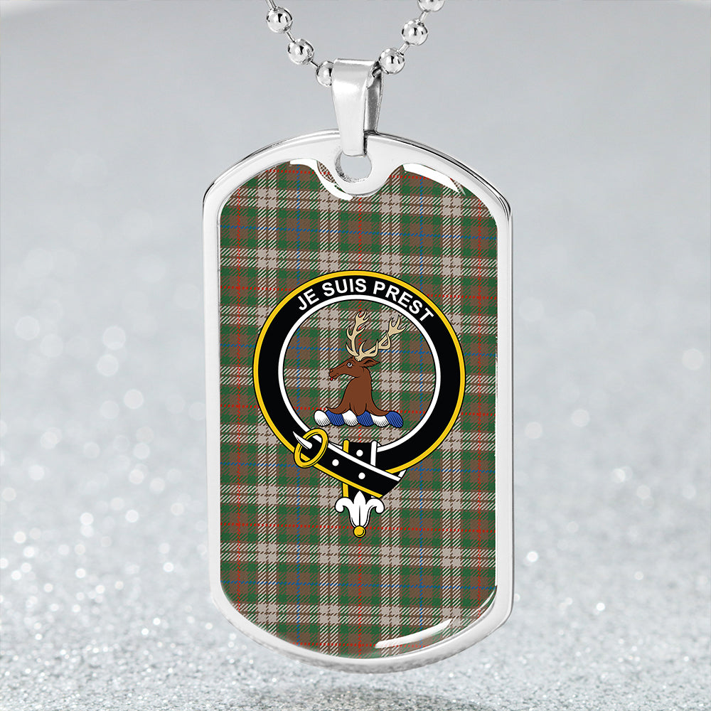 Fraser Hunting Dress Ancient Clan Badge Classic Tartan Dog Tag Necklace