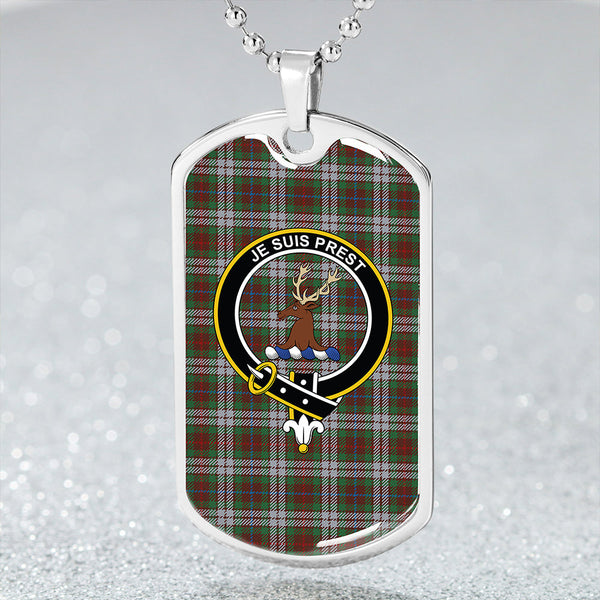 Fraser Hunting Dress Modern Clan Badge Classic Tartan Dog Tag Necklace