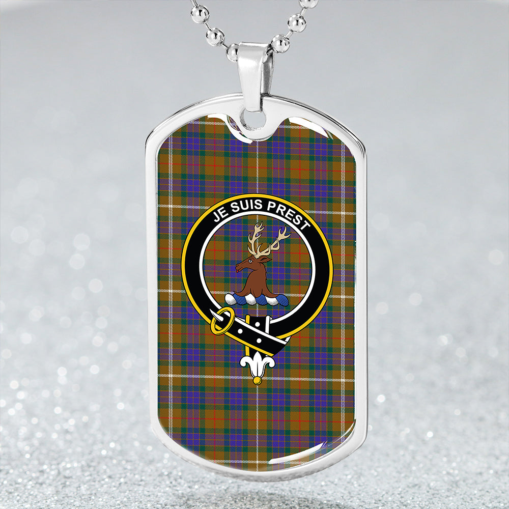 Fraser Hunting Modern Clan Badge Classic Tartan Dog Tag Necklace