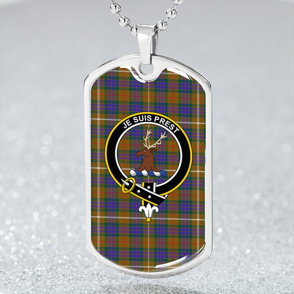 Fraser Hunting Modern Clan Badge Classic Tartan Dog Tag Necklace