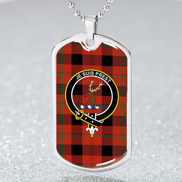 Fraser Isabella Ancient Clan Badge Classic Tartan Dog Tag Necklace