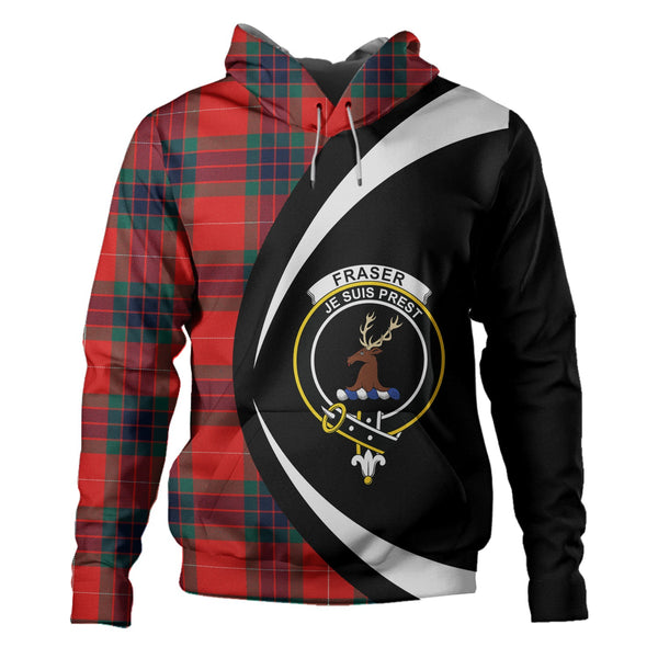 Fraser Modern Clan Badge Tartan Hoodie Circle Style