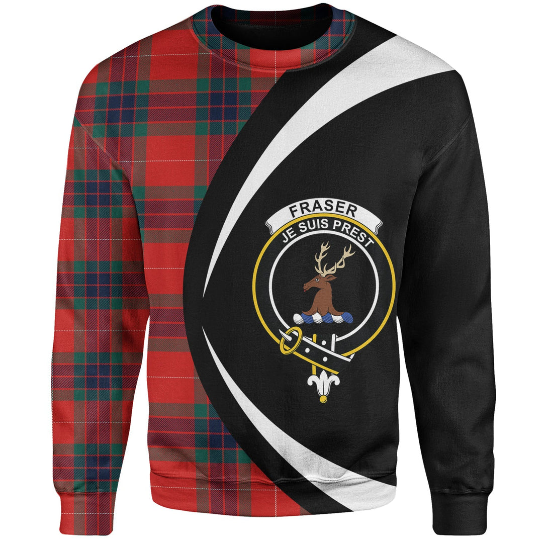 Fraser Modern Clan Badge Tartan Sweatshirt Circle Style Personalized