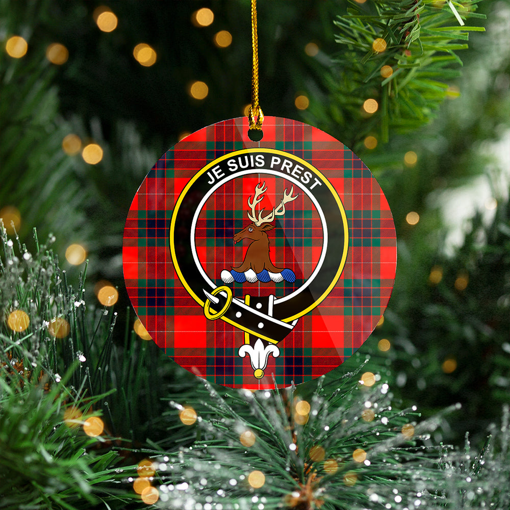 Fraser Modern Clan Badge Tartan Plastic Christmas Ornaments